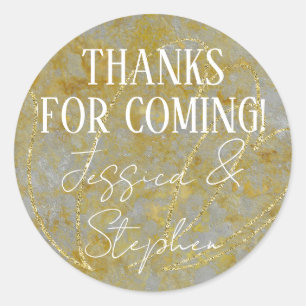 Sticker Rond Mariage Elégant revêtement en argent