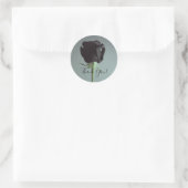 Sticker Rond Mariage élégant romantique à une seule Moody Noire (Sac)