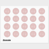 Sticker Rond Mariage élégant rose écriture gras (Feuille)
