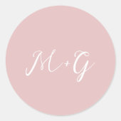 Sticker Rond Mariage élégant rose écriture gras (Devant)
