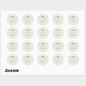 Sticker Rond Mariage Élégant Script Monogramme (Feuille)