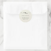 Sticker Rond Mariage Élégant Script Monogramme (Sac)