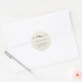 Sticker Rond Mariage Élégant Script Monogramme (Enveloppe)