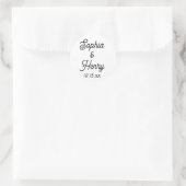 Sticker Rond Mariage Élégant Script Typographie moderne Noir (Sac)