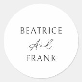 Sticker Rond Mariage Élégant Typographie Moderne (Devant)