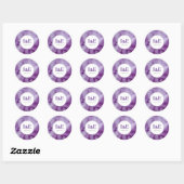 Sticker Rond Mariage Élégant Ultra Violet Lavage de Couleur Vio (Feuille)