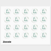 Sticker Rond Mariage élégant vert  (Feuille)