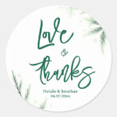 Sticker Rond Mariage élégant vert  (Devant)