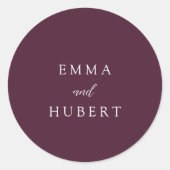 Sticker Rond Mariage élégant violet classique (Devant)
