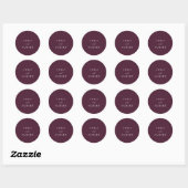 Sticker Rond Mariage élégant violet classique (Feuille)