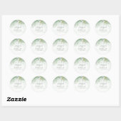Sticker Rond mariage Elégante Aquarelle Verdure (Feuille)