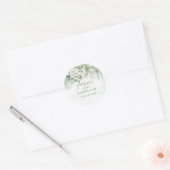 Sticker Rond Mariage Elégante Aquarelle Verdure (Enveloppe)