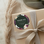 Sticker Rond Mariage Emerald Green Bourgogne