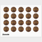 Sticker Rond Mariage en cuir (Feuille)