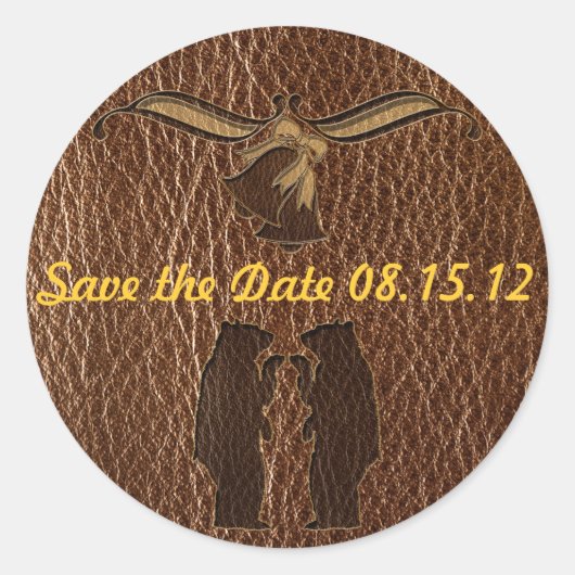 Sticker Rond Mariage en cuir (Devant)