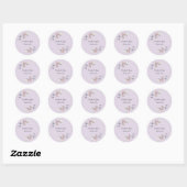 Sticker Rond Mariage en cuir écossais doux violet (Feuille)