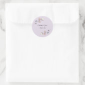 Sticker Rond Mariage en cuir écossais doux violet (Sac)