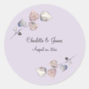 Sticker Rond Mariage en cuir écossais doux violet