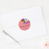 Sticker Rond Mariage en fleur - Fleur fractionnée ronde (Enveloppe)