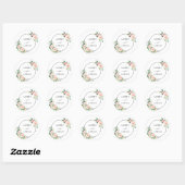 Sticker Rond Mariage en fleur rose (Feuille)