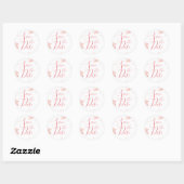 Sticker Rond Mariage en fleurs de cerisiers roses Enregistrer l (Feuille)