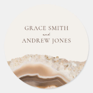 Sticker Rond Mariage en marbre d'Agate de pierre