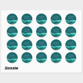 Sticker Rond Mariage en marbre d'Agate en pierre Turquoise (Feuille)