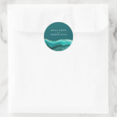 Sticker Rond Mariage en marbre d'Agate en pierre Turquoise (Sac)