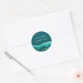 Sticker Rond Mariage en marbre d'Agate en pierre Turquoise (Enveloppe)