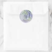 Sticker Rond Mariage en marbre Lavender Wisteria Fleurs (Sac)