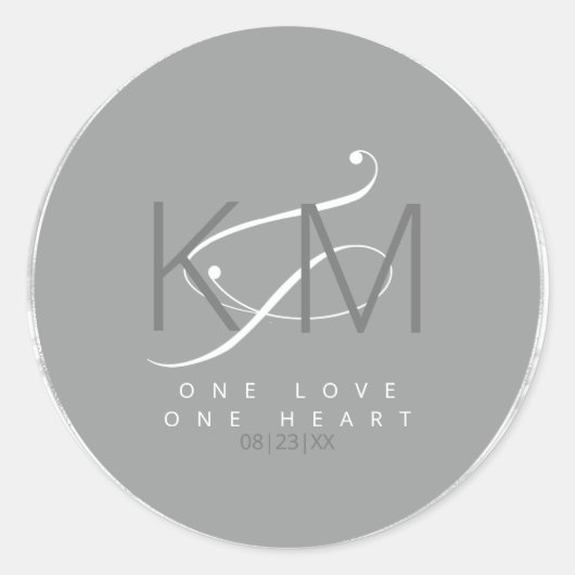 Sticker Rond Mariage en marbre liquide Neutres V2 ID888 (Devant)