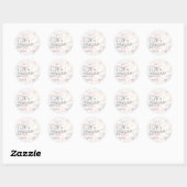 Sticker Rond Mariage en marbre or Rose moderne chic (Feuille)