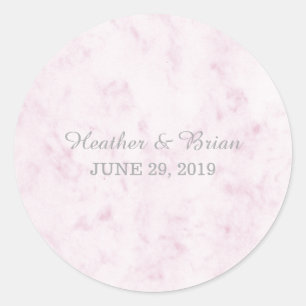 Sticker Rond Mariage en marbre rose vif