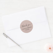 Sticker Rond Mariage en Merci noir gris-beige (Enveloppe)