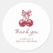 Sticker Rond Mariage en rose cerise (Devant)