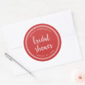 Sticker Rond Mariage en rouge et rayures blanches (Enveloppe)