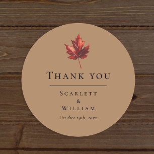 Sticker Rond Mariage en terre cuite à automne simple