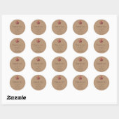 Sticker Rond Mariage en terre cuite à automne simple (Feuille)