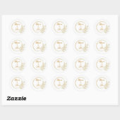 Sticker Rond Mariage/Enregistrer la date (Feuille)