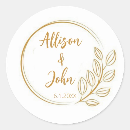 Sticker Rond Mariage/Enregistrer la date (Devant)