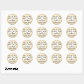 Sticker Rond Mariage Enregistrer La Date Gold Parties scintilla (Feuille)