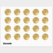 Sticker Rond Mariage Enregistrer La Date Gold Peinture Look (Feuille)