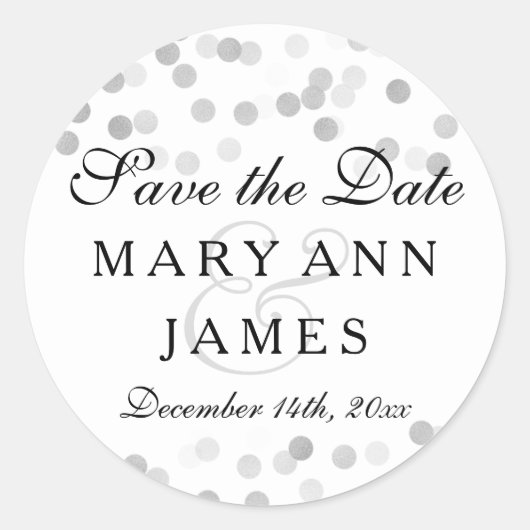 Sticker Rond Mariage Enregistrer La Date Parties scintillant Ar (Devant)