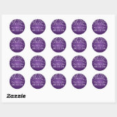 Sticker Rond Mariage Enregistrer La Date Sparkling String Viole (Feuille)