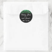 Sticker Rond Mariage Enregistrer La Date Tombant Étoiles Emeral (Sac)