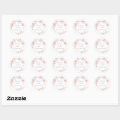 Sticker Rond Mariage Enveloppe en fleurs de cerisier printemps (Feuille)