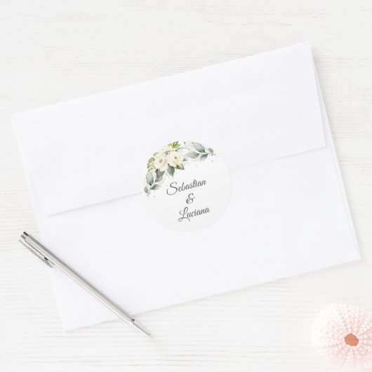Sticker Rond Mariage espagnol Eucalyptus (Enveloppe)
