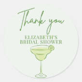 Sticker Rond Mariage et Margaritas Shower de Mariage Rétro Dess (Devant)