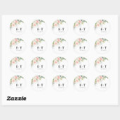Sticker Rond Mariage Ethereal Blush Rose (Feuille)