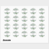 Sticker Rond Mariage Eucalyptus Bride Groom Favoriser Custom (Feuille)